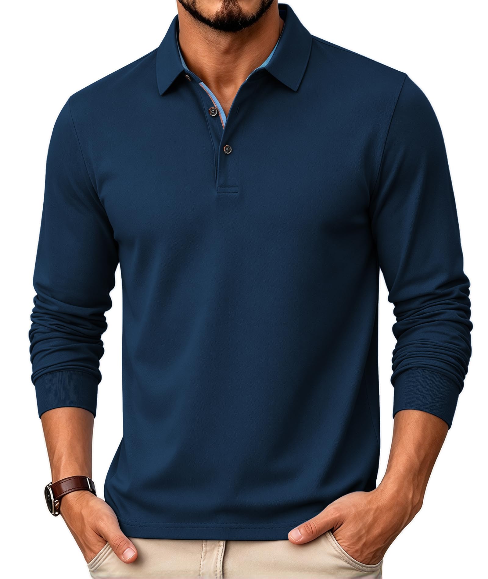 zitysport Polo Shirts Men Long Sleeve Breathable Quick Dry Long Sleeve Men Summe