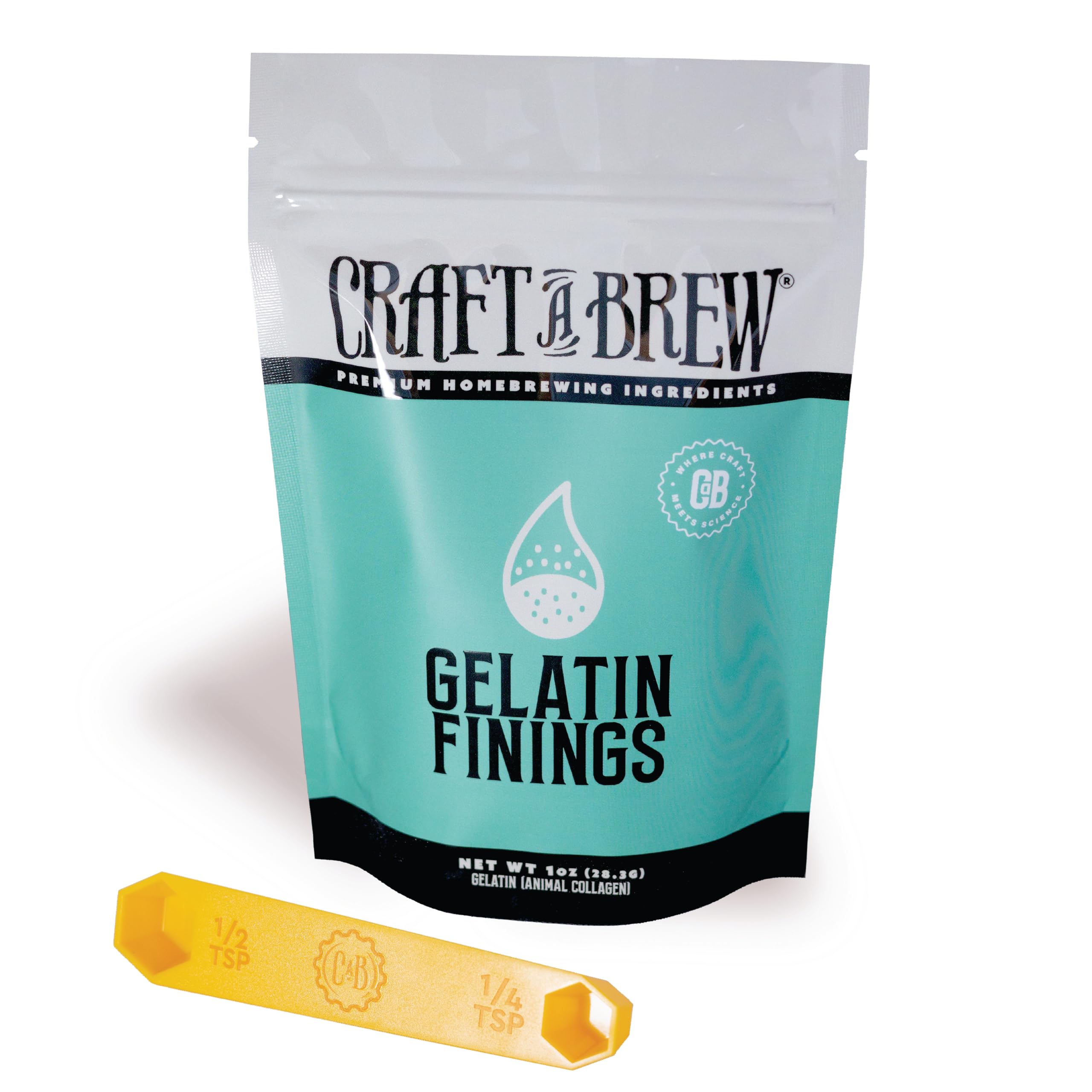Craft A Brew - Gelatin Finings - For Wine & Beer Brewing - Reduces Haze & Cloudi