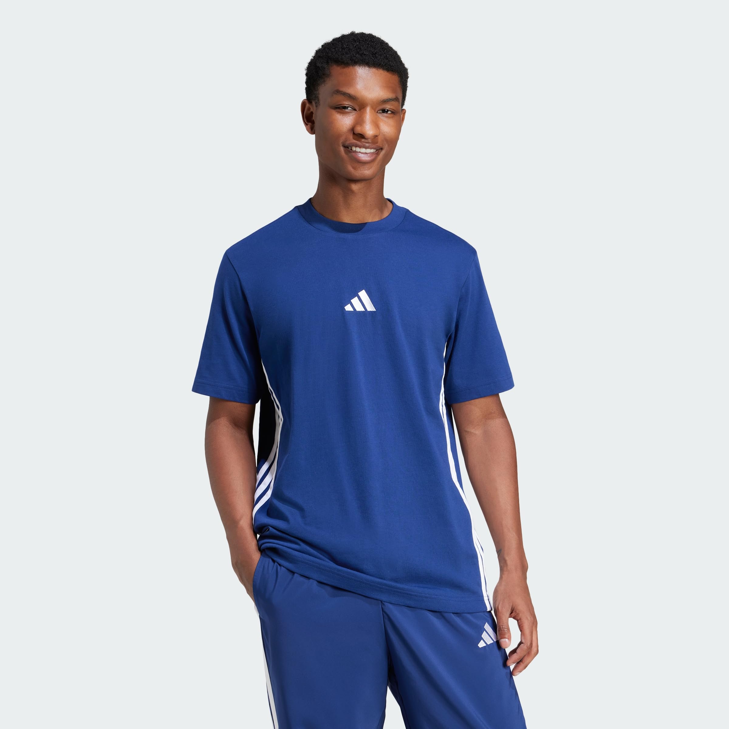 Adidas Men's Essential Three Stripes Single Jersey Tee