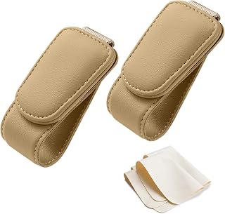 Sunglasses Holder, for Cars, Leather Magnetic, Sun Visor Compatible