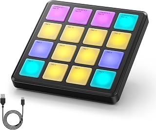 Donner MIDI Controller Pad Beat Maker Machine with 16 Beat Pads，Portable Mini USB MIDI Pad Controller Included Note Repeat and Music Production Software, STARRYPAD MINI Drum Machine with 40 Courses