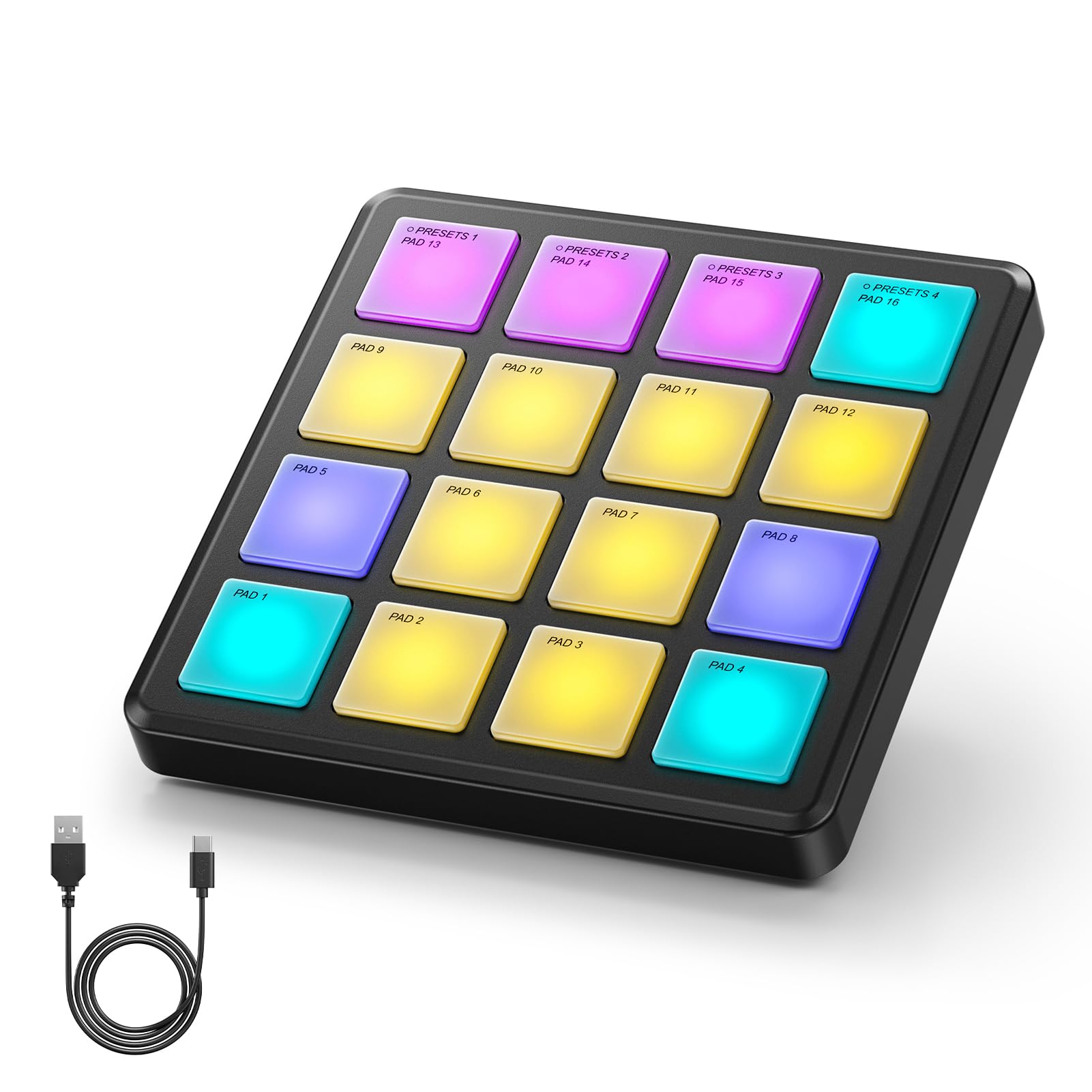 Donner MIDI Controller Pad Beat Maker Machine with 16 Beat Pads，Portable Mini US