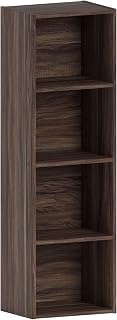 Vida Designs Oxford 4-Tier Cube Bookcase, Wooden Shelf Unit for Office, Living Room Furniture, Walnut