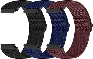 Runostrich Quick Release Nylon Watch Band - Choice of Width - 18mm, 19mm, 20mm, 22mm, 24mm Elastic Watch Straps Adjustable Stretchy Solo Loop Sport Nylon Replacement Wristband for Women Men, 3pcs