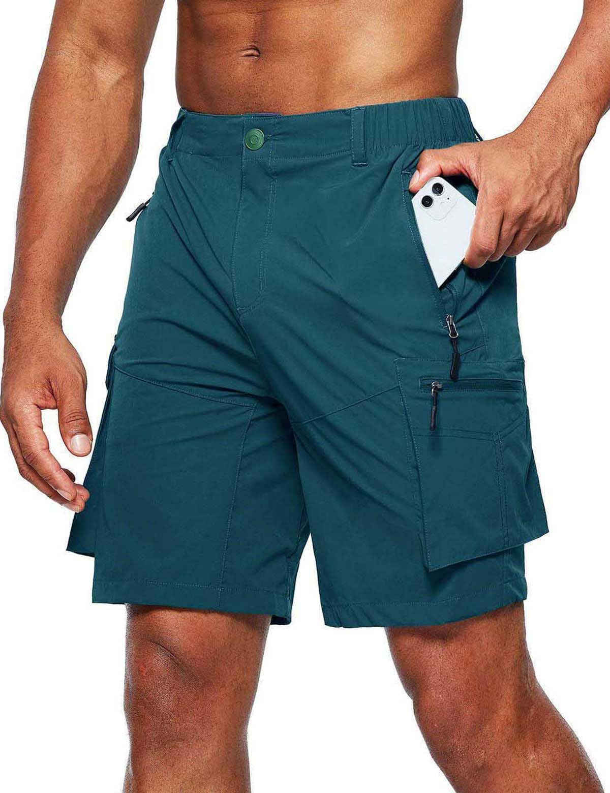 JustSun Mens Cargo Shorts Outdoor Hiking Quick Dry Lightweight Walking Work Shor