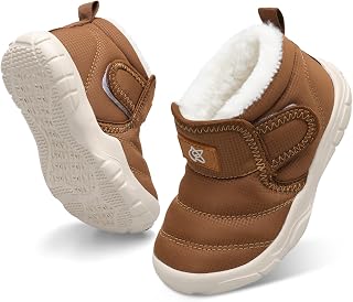 JIASUQI Baby Boys Girls Winter Warm Fluffy Snow Boots with Faux Fur Lining