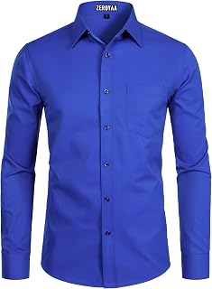 ZEROYAA Men's Dress Shirt Business Casual Button Up Shirt