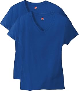 Hanes Women's Perfect-T V-neck T-shirt, Cotton Short Sleeve Tee for Women, 1 or 2-Pack