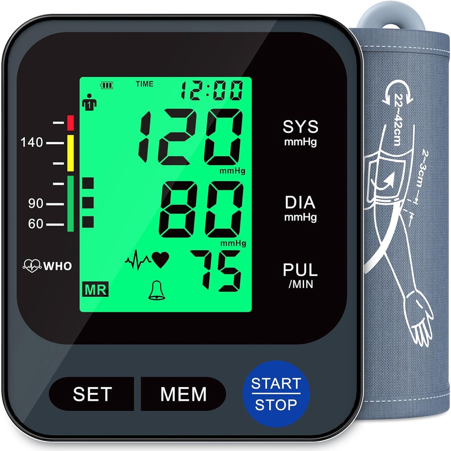 Blood Pressure Monitor for Home Use, Automatic Blood Pressure Machine with 3-Col