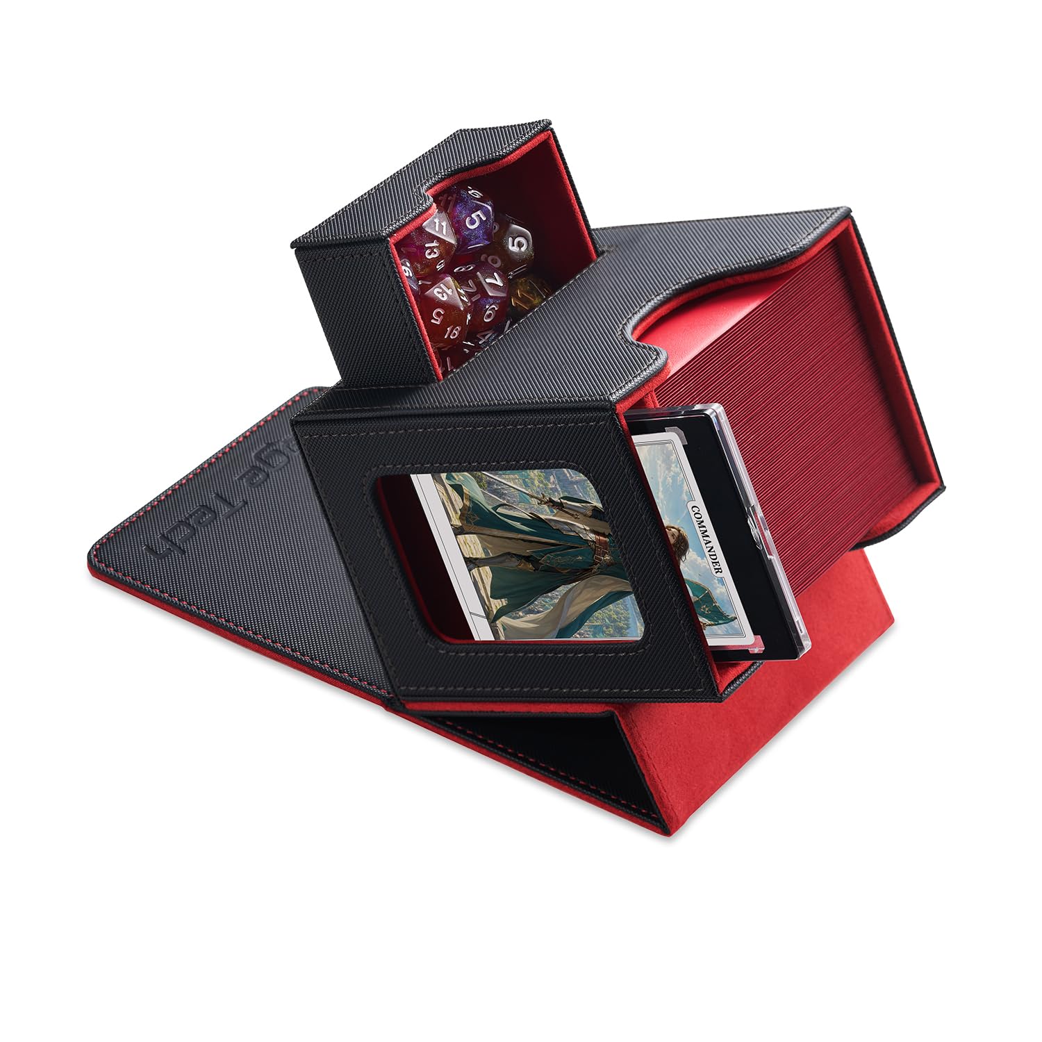 Mage Tech Card Deck Box for MTG Commander - Patented Design, Commander Display, 