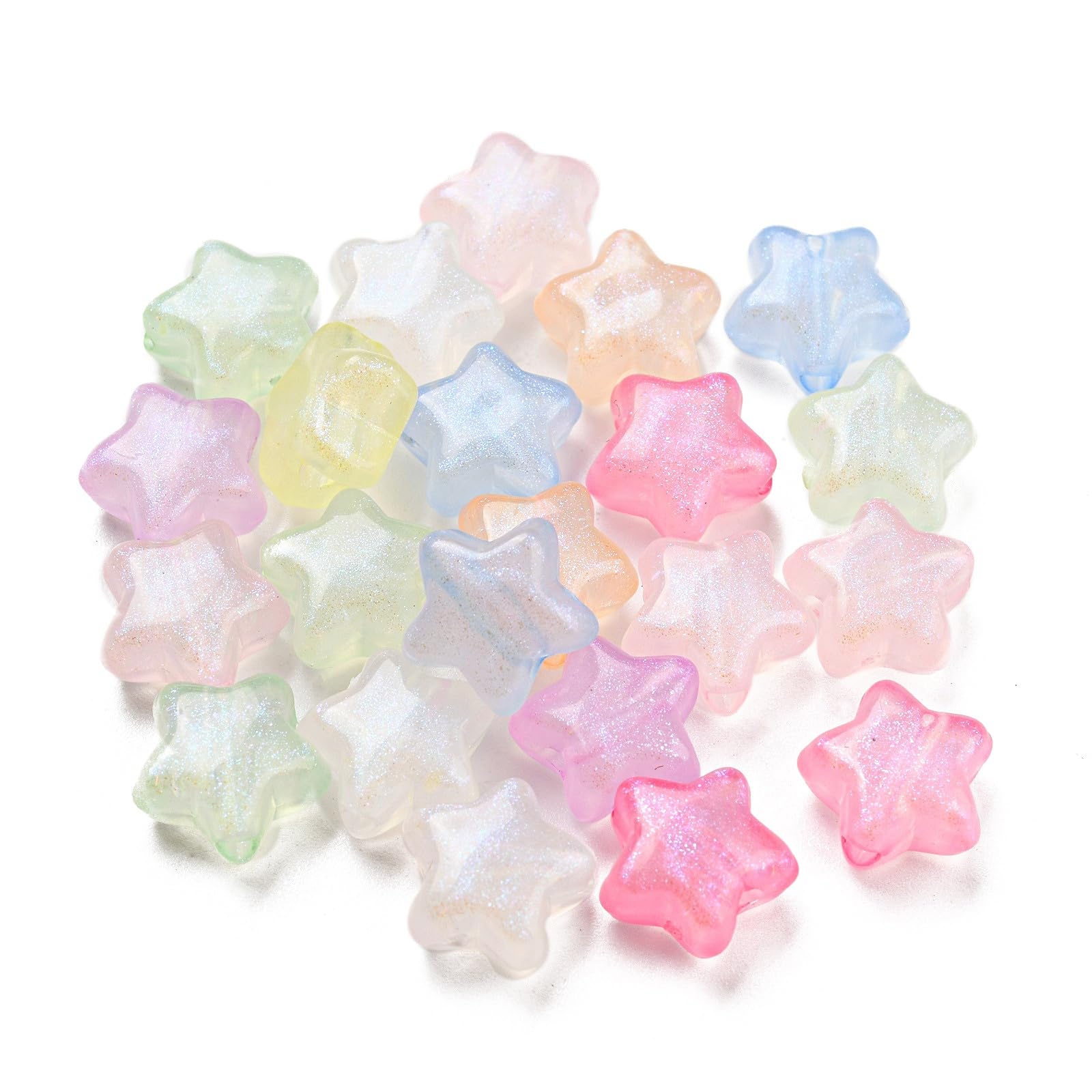 100pcs Luminous Star Acrylic Beads for Jewelry Making Grow in the Dark Star Spac