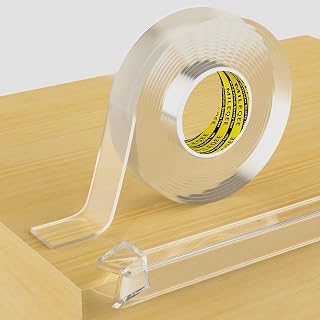 Clear Edge Protector Bumpers Strip,1 Pack x 0.8in x 9.84FT | MILEQEE 2mm thick Sharp Edge Wrap Waterproof Tape, Self Adhesive Protective Bumper Guards for Cabinet Door Desk Furniture