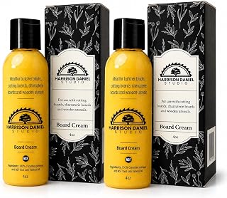 Board Cream 4oz – Food-Safe Beeswax Cutting Board Conditioner for Butcher Blocks, Wooden Countertops & Charcuterie Boards – Veteran-Owned Canadian Brand – Pack of 2