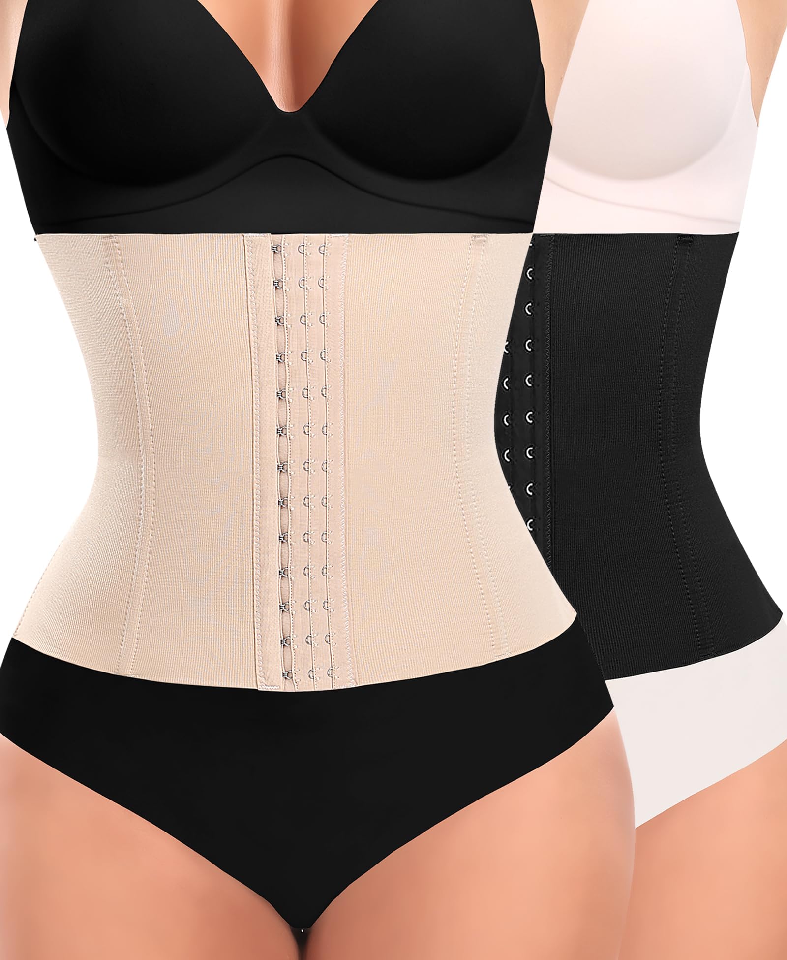 YARRCO Fajas Reductoras Mujer Abdomen Control Waist Trainer Corset Shapewear Red