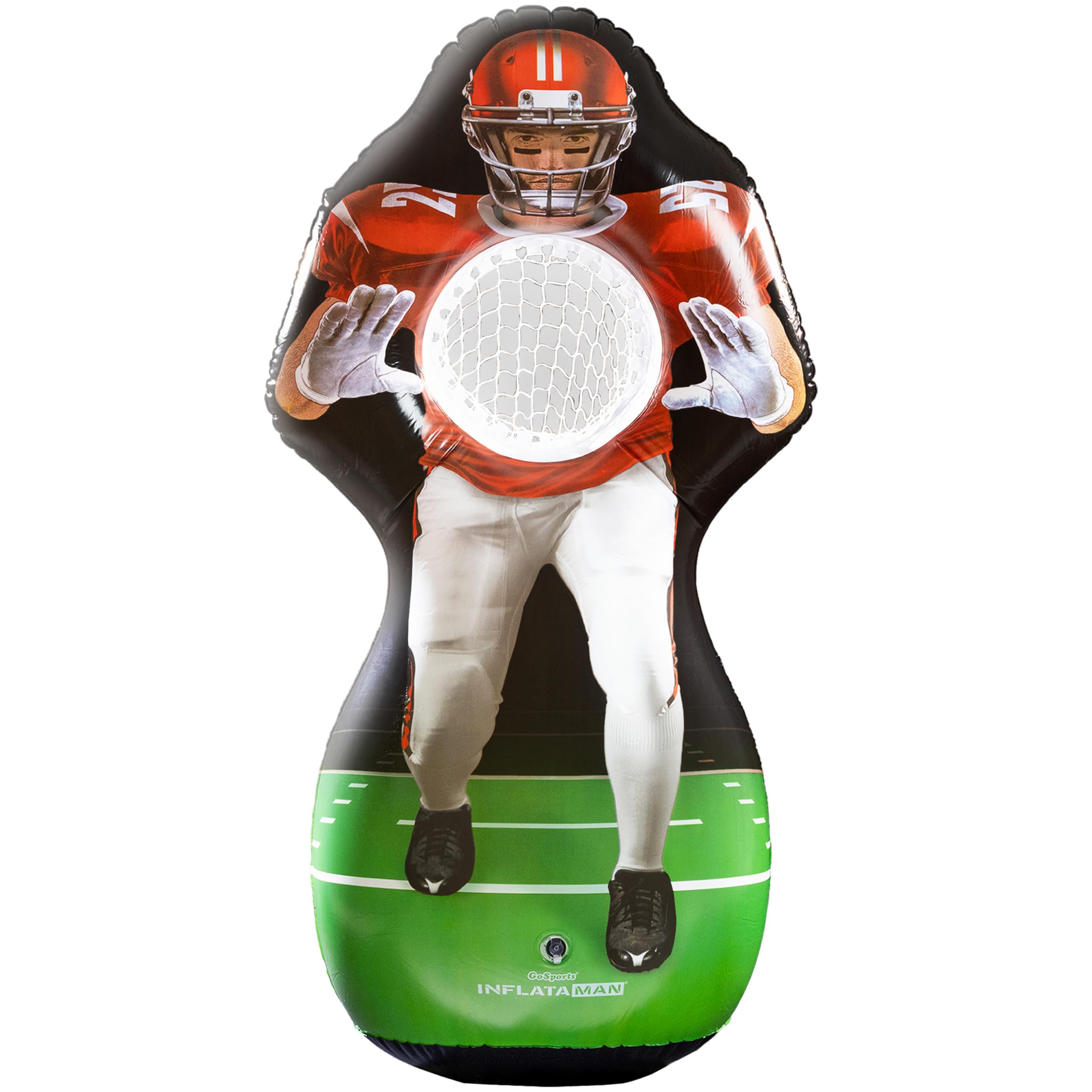GoSports Inflataman Football Challenge - Includes 4 Rubber Footballs, Ball Pump,