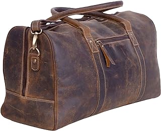 KomalC Genuine Leather Duffel | Travel Overnight Weekend Leather Bag | Sports Gym Duffel for Men by KomalC