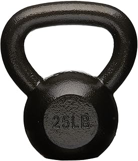 Amazon Basics Cast Iron Kettlebell for Strength Training, Textured Wide Handle, Black