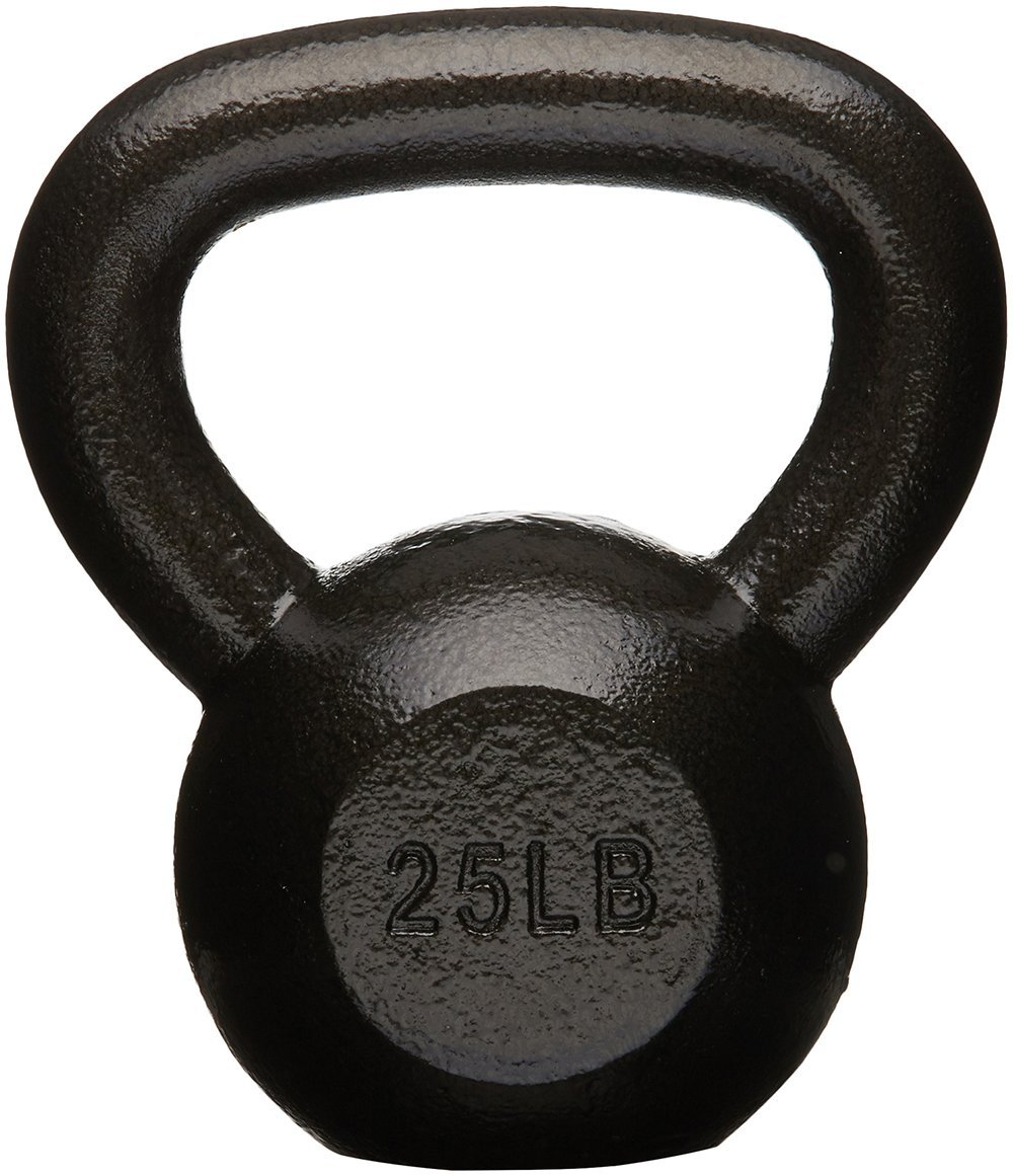 Amazon Basics Cast Iron Kettlebell for Strength Training, Textured Wide Handle, 