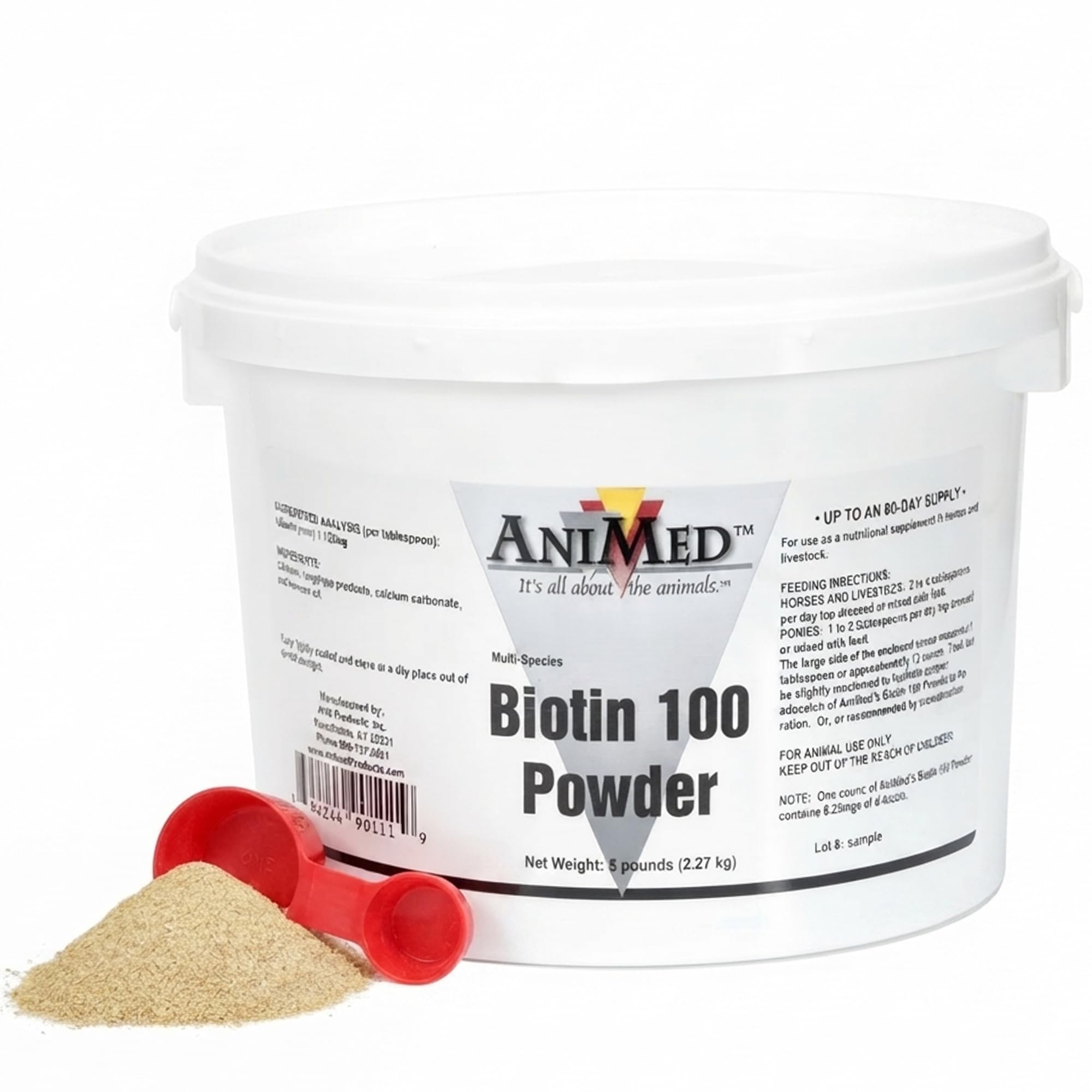 AniMed Biotin 100 Daily Horse Hoof Supplement & Equine Hair Growth Powder 5 lbs
