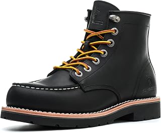 Handmade Mens Soft Toe Moc Boots Genuine Trim