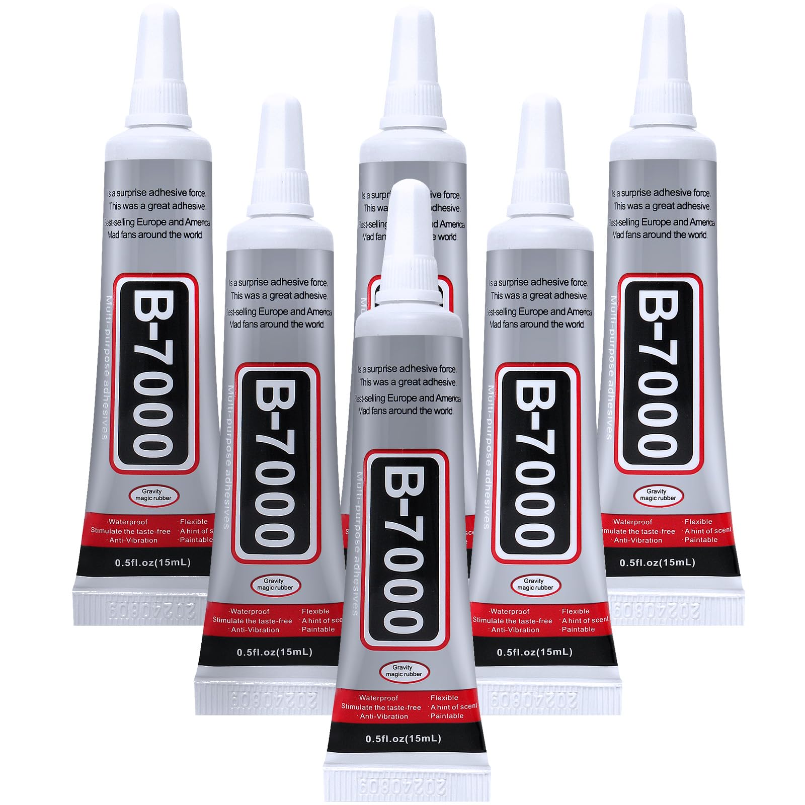 FITTDYHE 6PCS Jewelry Glue - 15ML/0.5fl oz Clear DIY Craft Glue for Rhinestones,