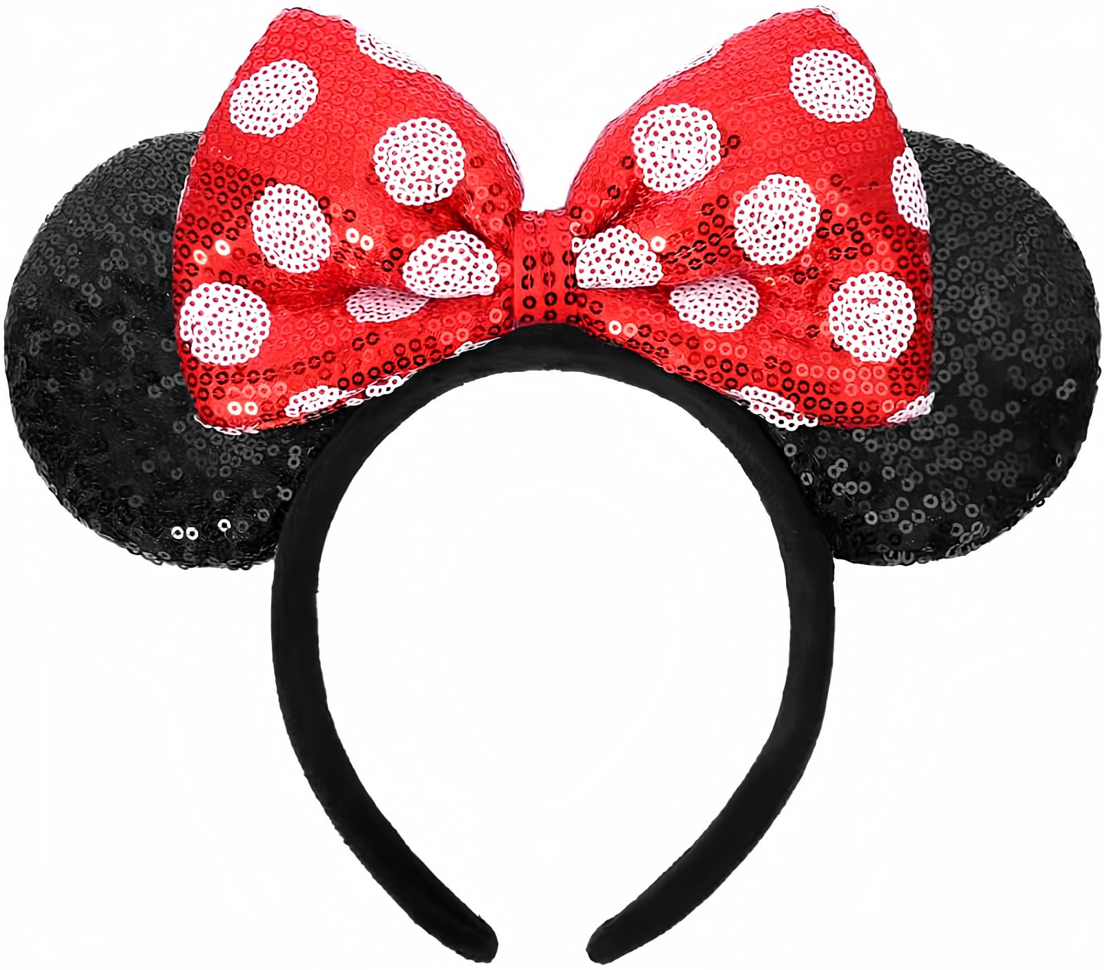 ETLUK Mouse Ears Headband, Mouse Ears Sequin Bow Headbands for Women Girls, Cosp
