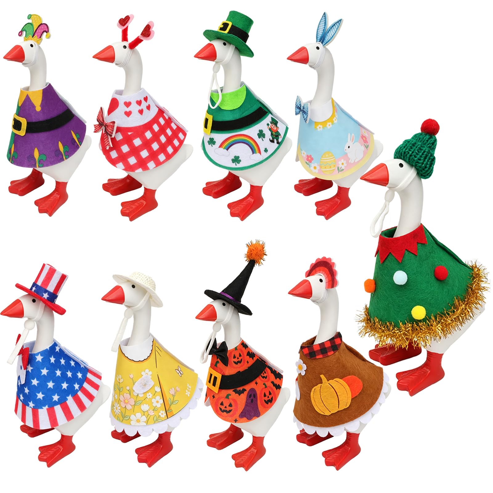 9 Set Desk Goose Outfits Holiday Set – 7 Inch Goose Outfits Felt Clothes | Cute 