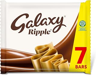 Galaxy Ripple Milk Chocolate Sharing Snacks Sweet Treats Multipack 7 x 30g | Indulgent Smooth Milk Chocolate Bars, Ideal for Self Indulgance, Movie Snacking, Celebrations, Gifting & Sharing Bars