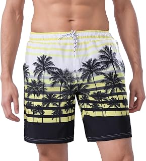 WORK IDEA Men's 100% Polyester Quick Dry Swimsuit - Summer Beach Boardshorts