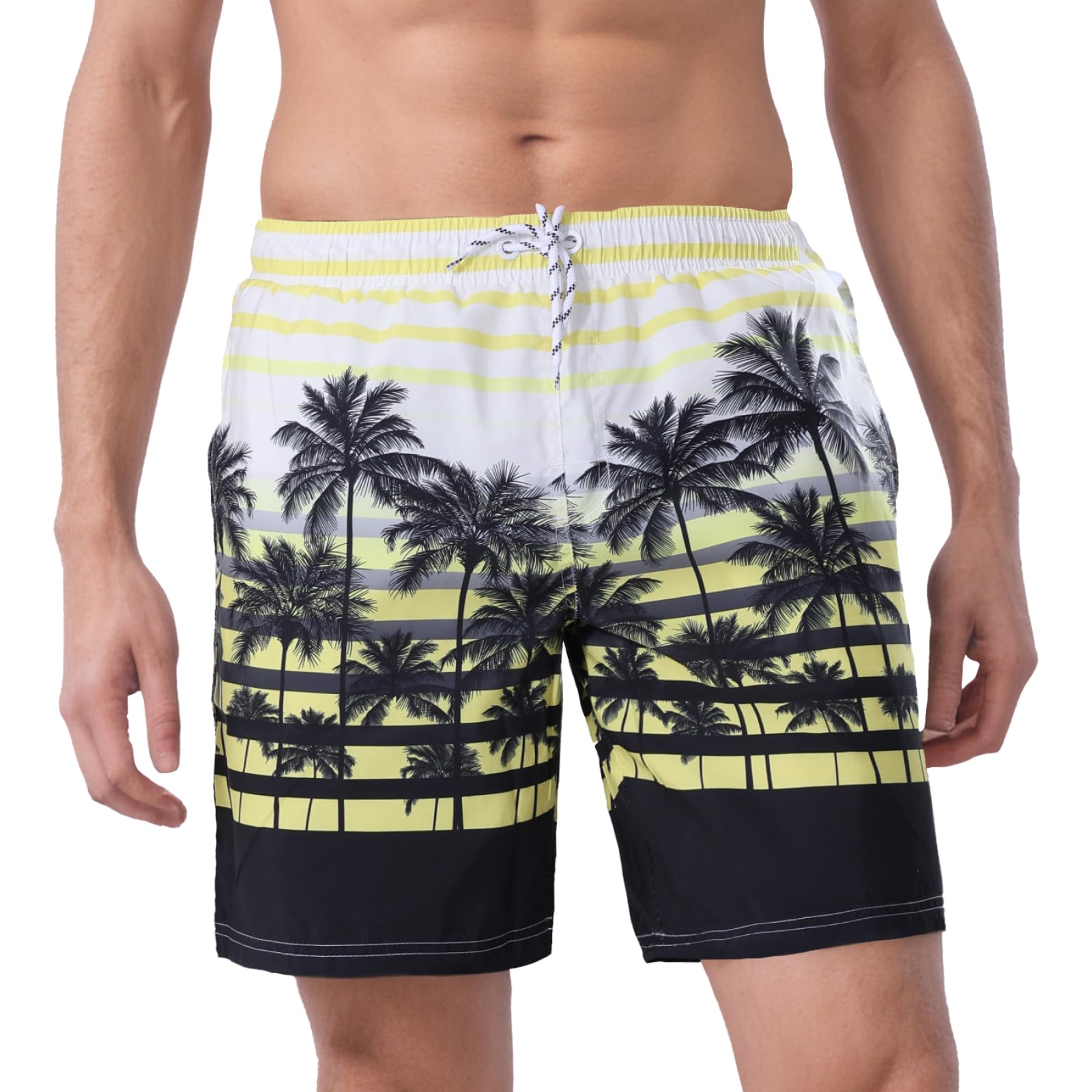 WORK IDEA Men's 100% Polyester Quick Dry Swimsuit - Summer Beach Boardshorts