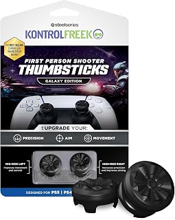 KontrolFreek FPS Freek Galaxy Black | The Original Performance Thumbsticks for PS5 & PS4 Controller | Increased Precision & Grip for FPS Games | 1 High-Rise, 1 Mid-Rise - Black