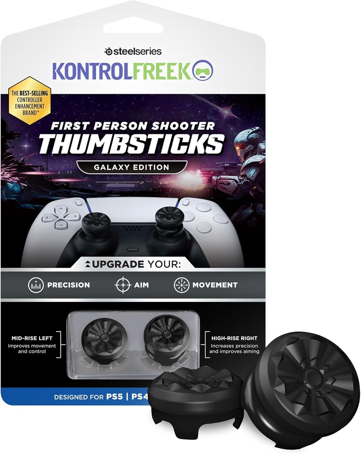 KontrolFreek FPS Freek Galaxy Black | The Original Performance Thumbsticks for P