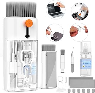 Keyboard Cleaner, Multi-Function Cleaning Kit for MacBook, Laptop, Computer | Includes Screen Spray, Microfiber Wipe, Tech Brush, Works on Airpod, Tablets, Earbuds, Pc Accessories, Electronic Screen