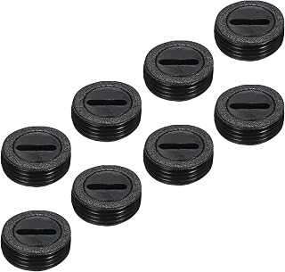 Carbon Brush Holder Cap Motor Electric Brush Plastic Cover Thread Black 14mm/0.55" OD Pack of 8