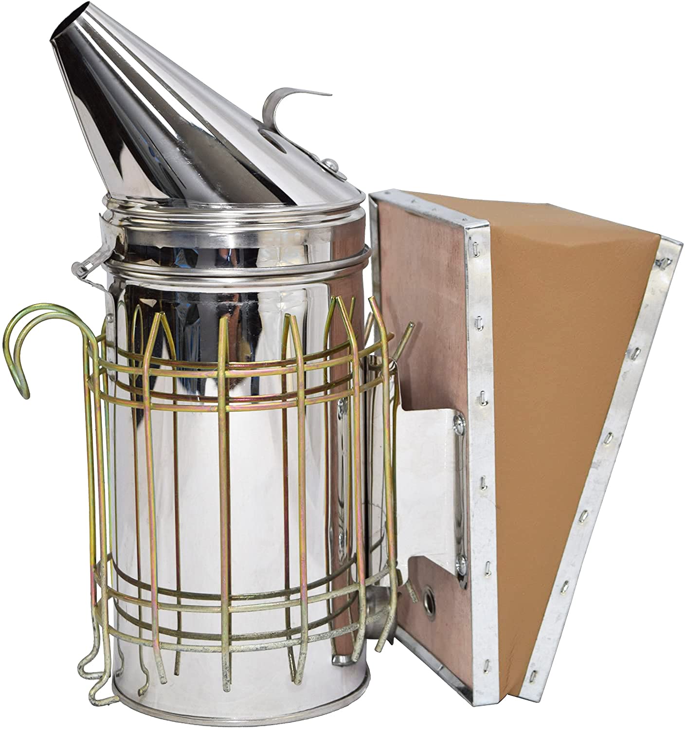 VIVO Stainless Steel Bee Hive Smoker with Heat Shield, Beekeeping Equipment Tool