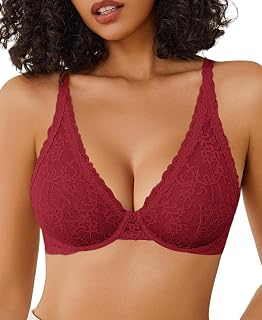 Avidlove Sujetador de encaje para mujer, sexy, transparente, con aros, sin forro, para uso diario, cobertura completa