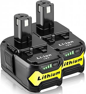 Ultraxxis 2 Packs High Capacity Replacement for Ryobi 18v Battery P108 P104 P105 P102 P103 P122 P109 Li-ION Compatible with Ryobi 18V ONE+ System Cordless Power Tools and Charger