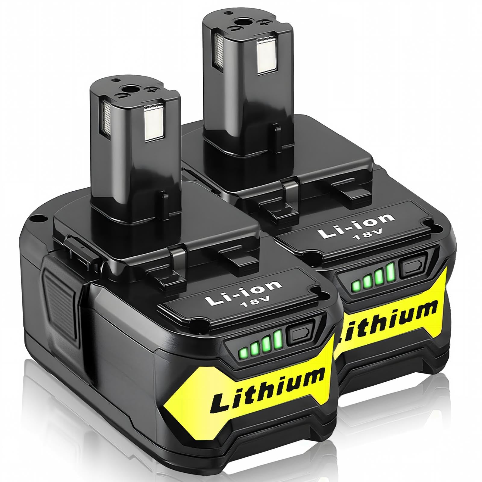 Ultraxxis 2 Packs High Capacity Replacement for Ryobi 18v Battery P108 P104 P105