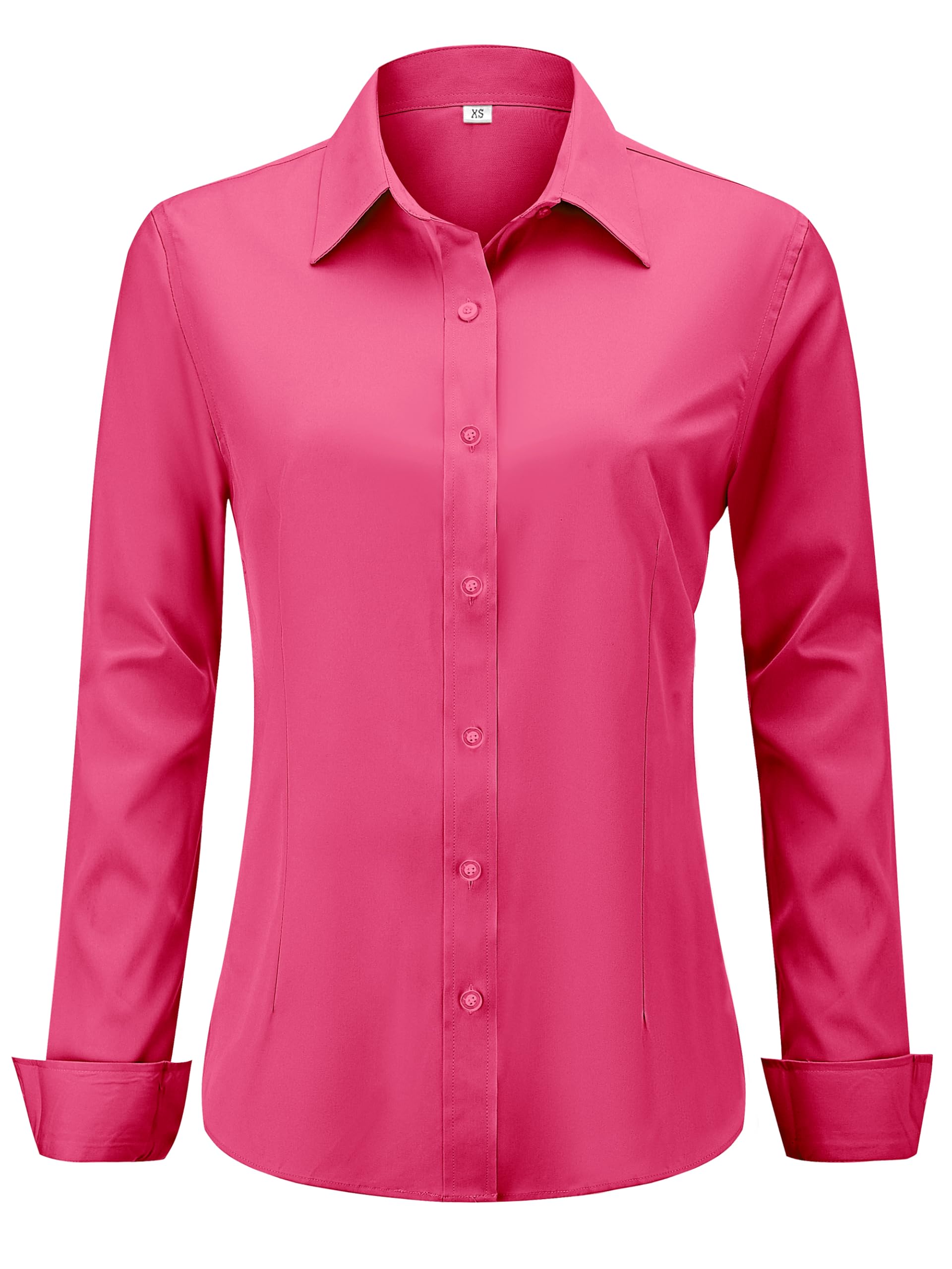 hearain Soft Wrinkle-Free Women's Button Down Dress Shirts Long Sleeve Work Blou