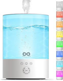 Everlasting Comfort 2.5L Ultrasonic Humidifier for Bedroom, 28 dB Cool Mist | Top Fill, Easy to Fill & Clean, 24HR Runtime, Colorful Night Lights, Cool Mist, Auto Shut-Off, Indoor, Plant Humidifier
