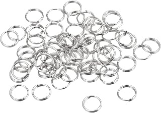 Double Loop Split Rings 8mm Small Round Pieces for Crafts Silver Tone 120pcs