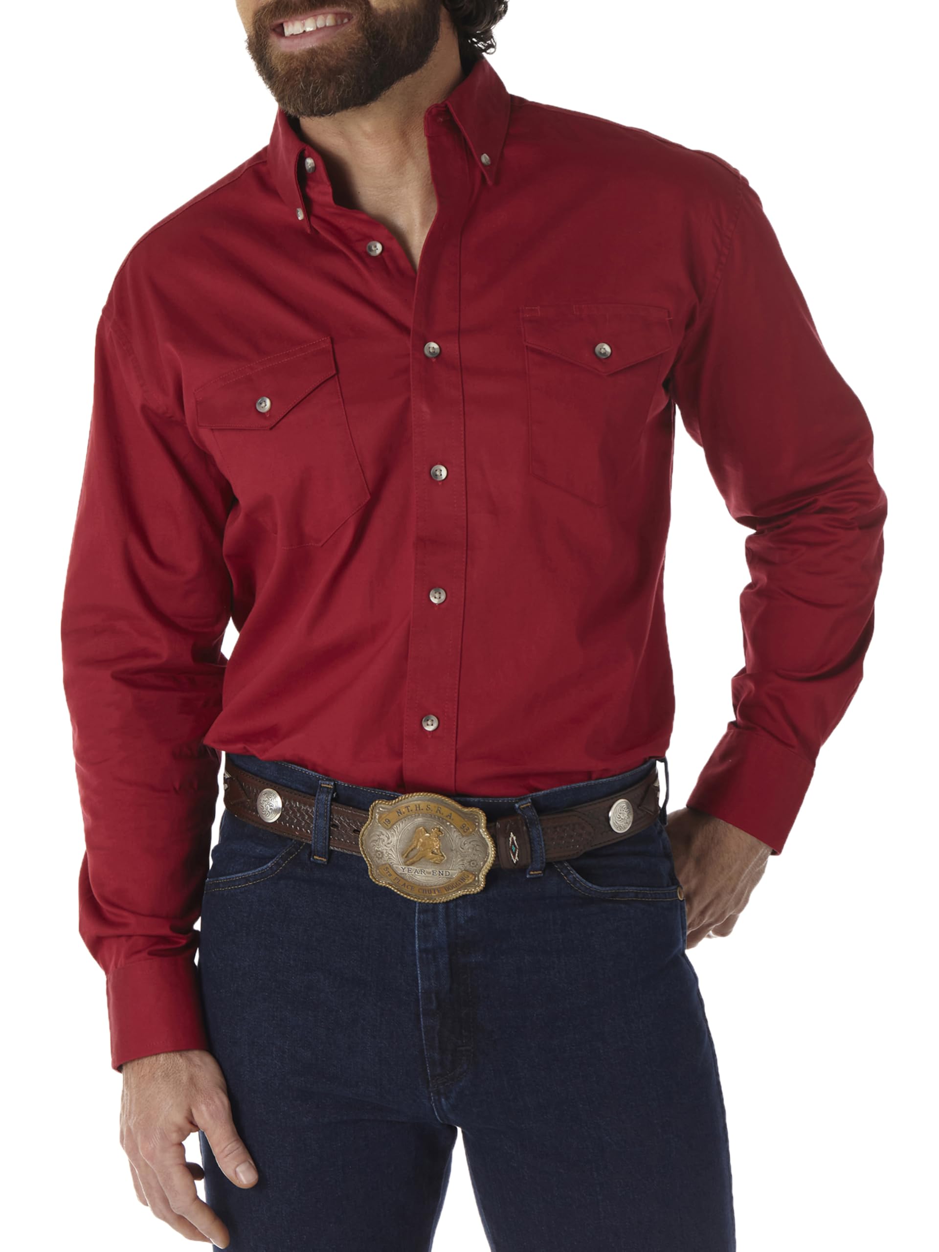 Wrangler Men's Painted Desert Two Pocket Long Sleeve Button Work Shirt
