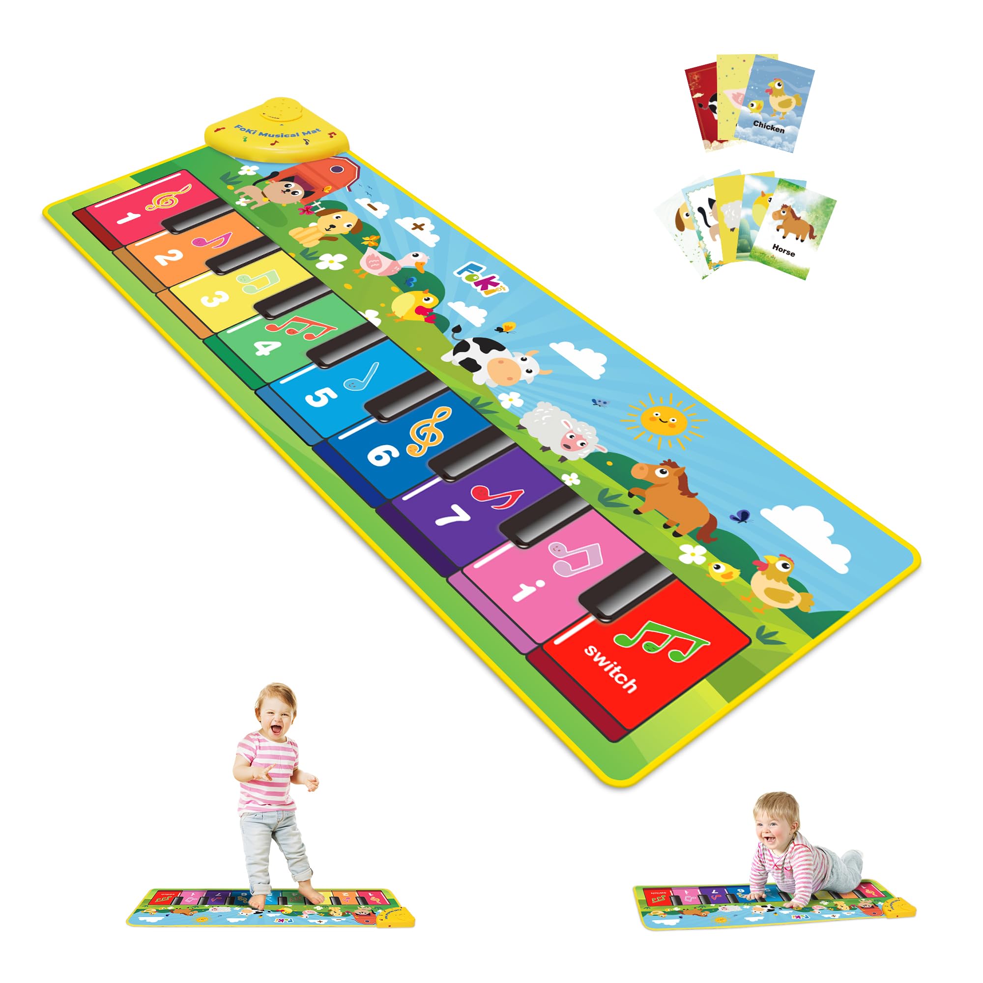 FOKI Floor Piano Mat, Baby & Toddler Toys for 1-3 Year Old Boys & Girls | Sensor