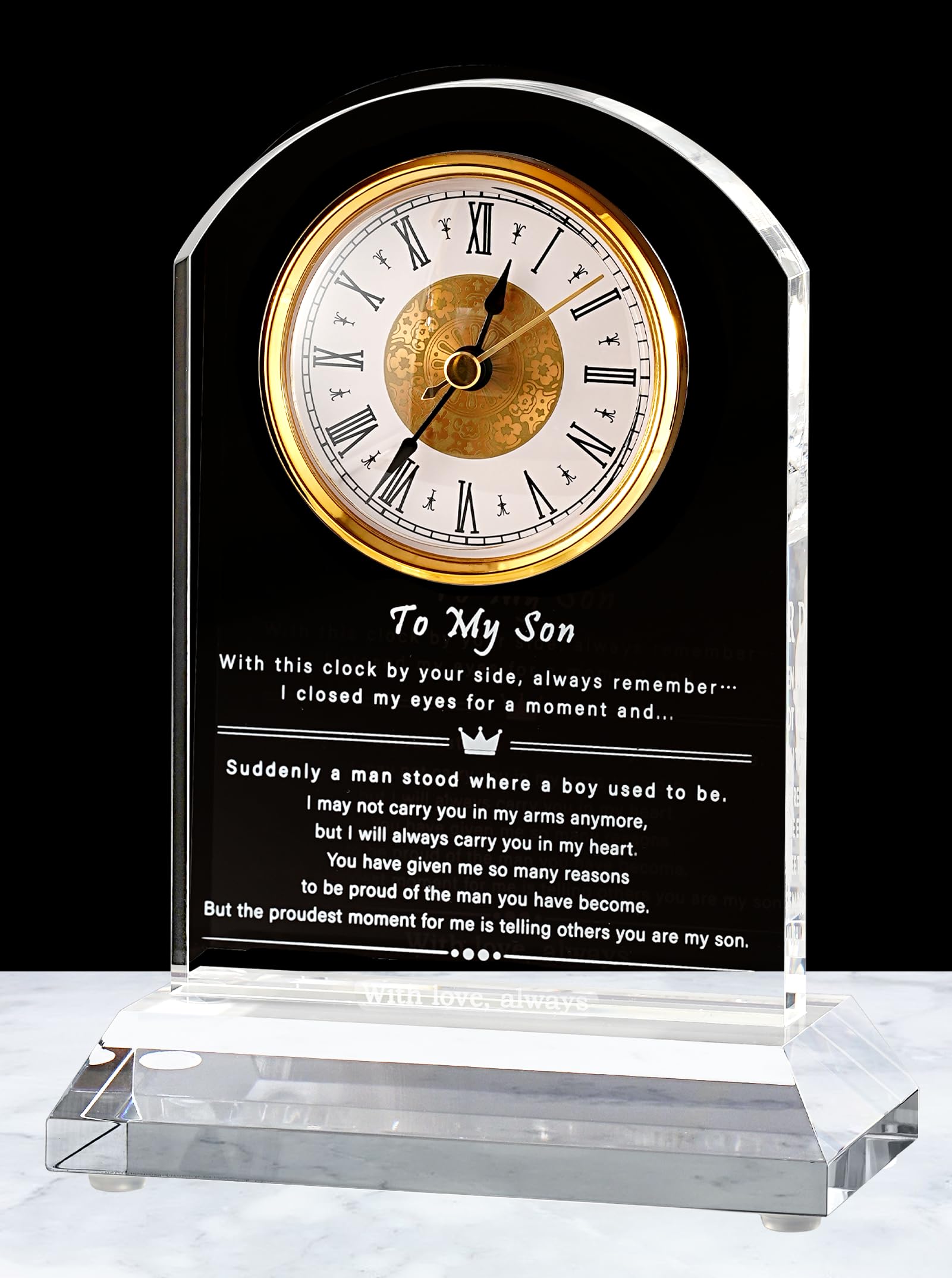 DEEWISH Gifts for Son from Mom Dad, Birthday Graduation Clock, Adult Son