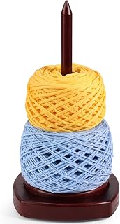 Etcokei Yarn Holder for Crocheting &amp; Knitting, Large Wooden Yarn Spinner | 25cm Crochet Holder, Easy Assembly Smooth Rotating with Anti-Slip Pads, Crochet Accessories Ideal Gift for Knitting Lovers