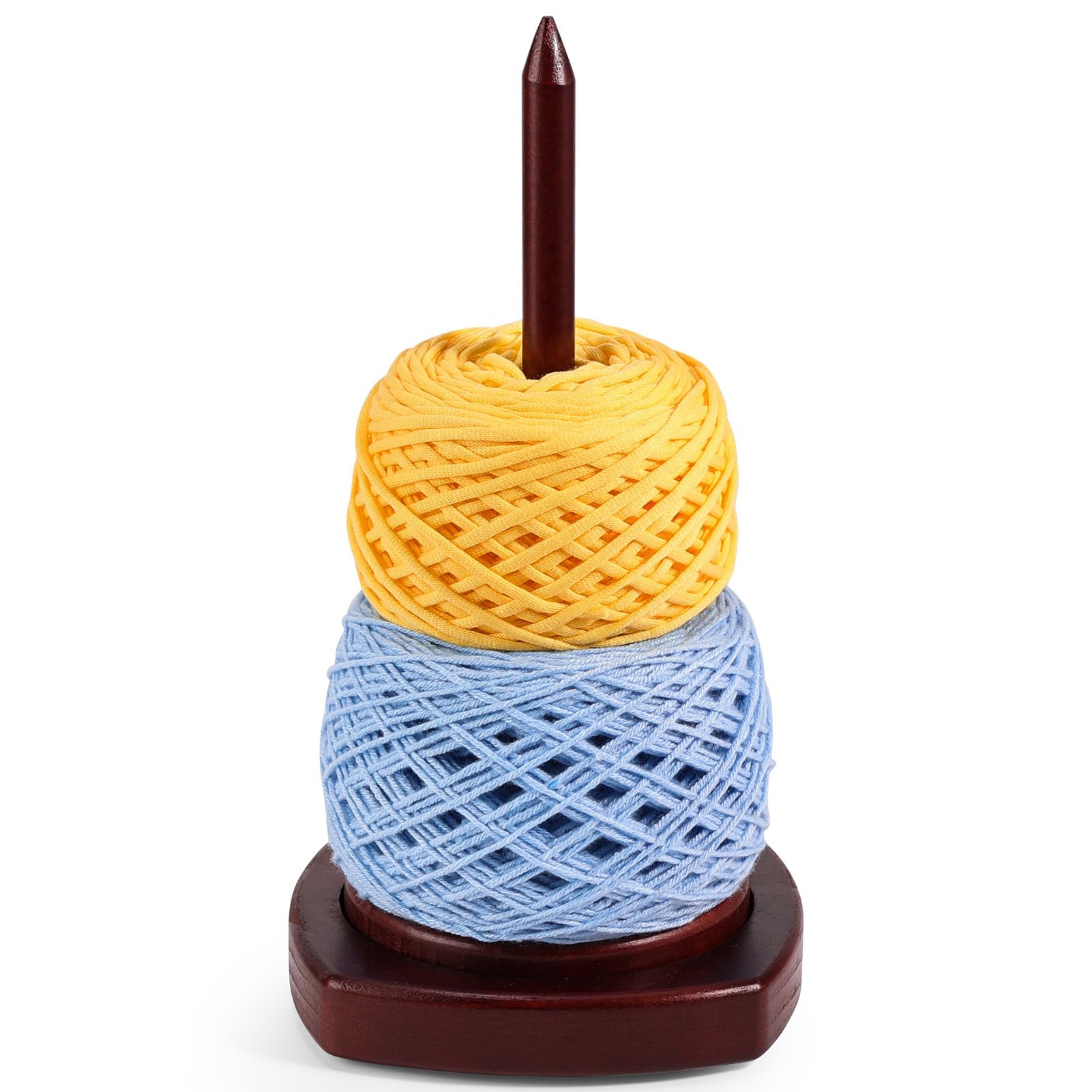 Etcokei Yarn Holder for Crocheting & Knitting, Large Wooden Yarn Spinner | 25cm 