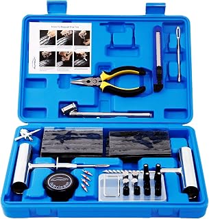 AUTOWN Flat Tire Repair Kit 68pcs, Heavy Duty Tire Plug Kit to Fix Puncture | Universal Tire Plug Patch Tool Set with Case for Car, Truck, Motorcycle, ATV, RV, SUV, Tractor, Trailer Emergency Repair