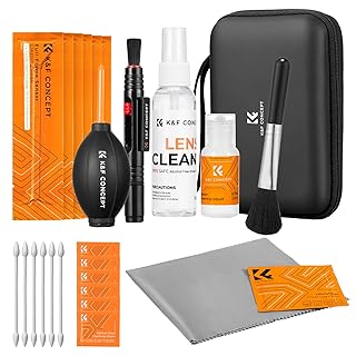 K&F CONCEPT 25 in 1 Camera Cleaning Kit, Full Frame Lens and Sensor Cleaner | 24mm Vac-Sealed Swabs,Lens Pen,60 and 20ML Lens Cleaner,Cloth,Blower,Hard Case, for Canon Nikon Sony DSLR Mirrorless,MK02