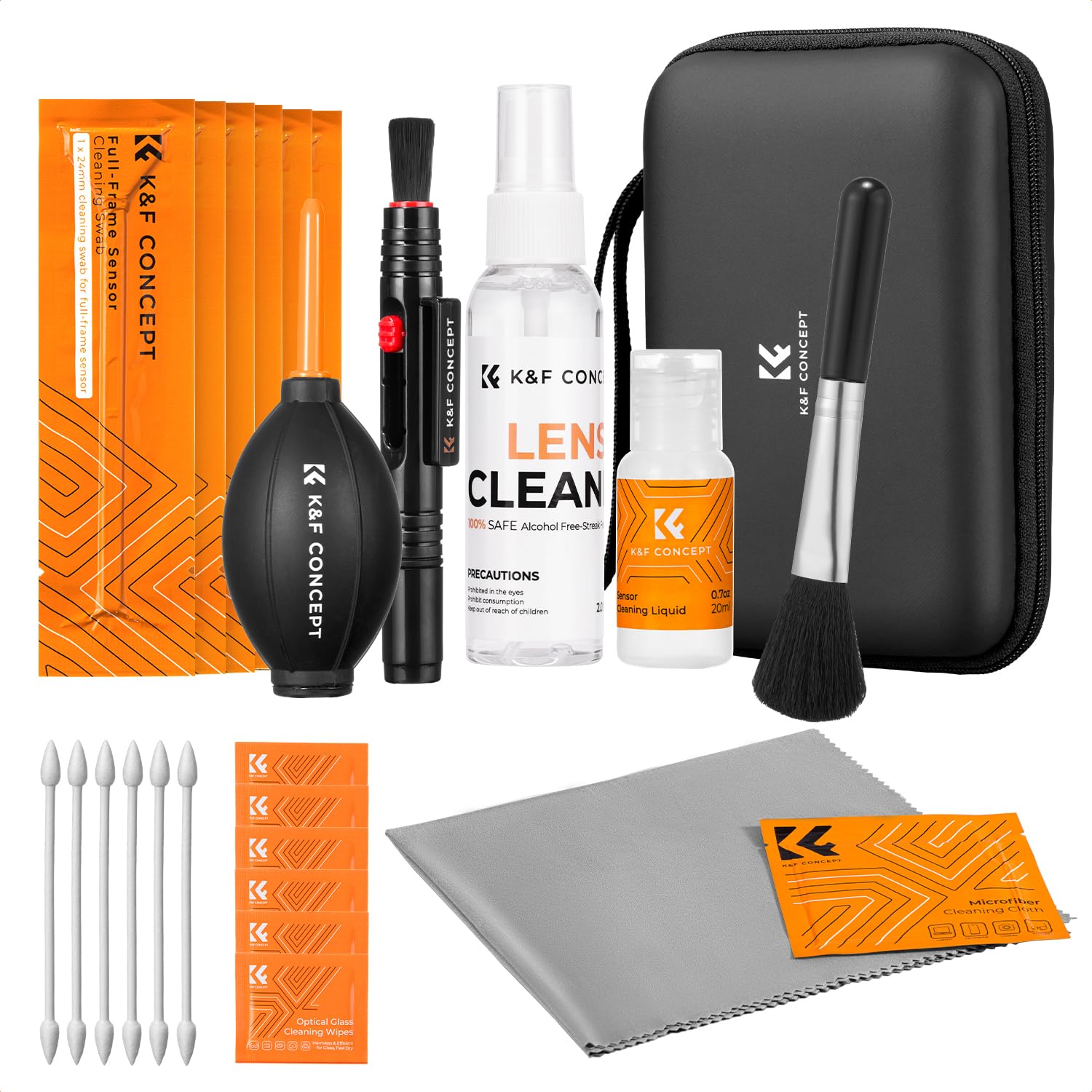 K&F CONCEPT 25 in 1 Camera Cleaning Kit, Full Frame Lens and Sensor Cleaner | 24