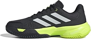 adidas Men's CourtJam Control 3 Clay Tennis Shoes, Carbon/Zero met./Lucid Lemon, 14 UK